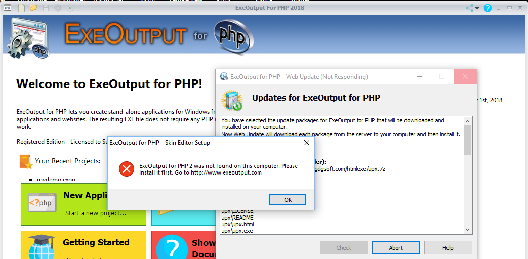 exeoutput for php full