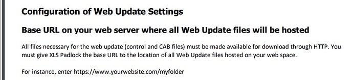 web update settings